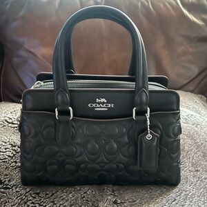 Coach Black Embossed Satchel Bag